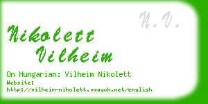 nikolett vilheim business card